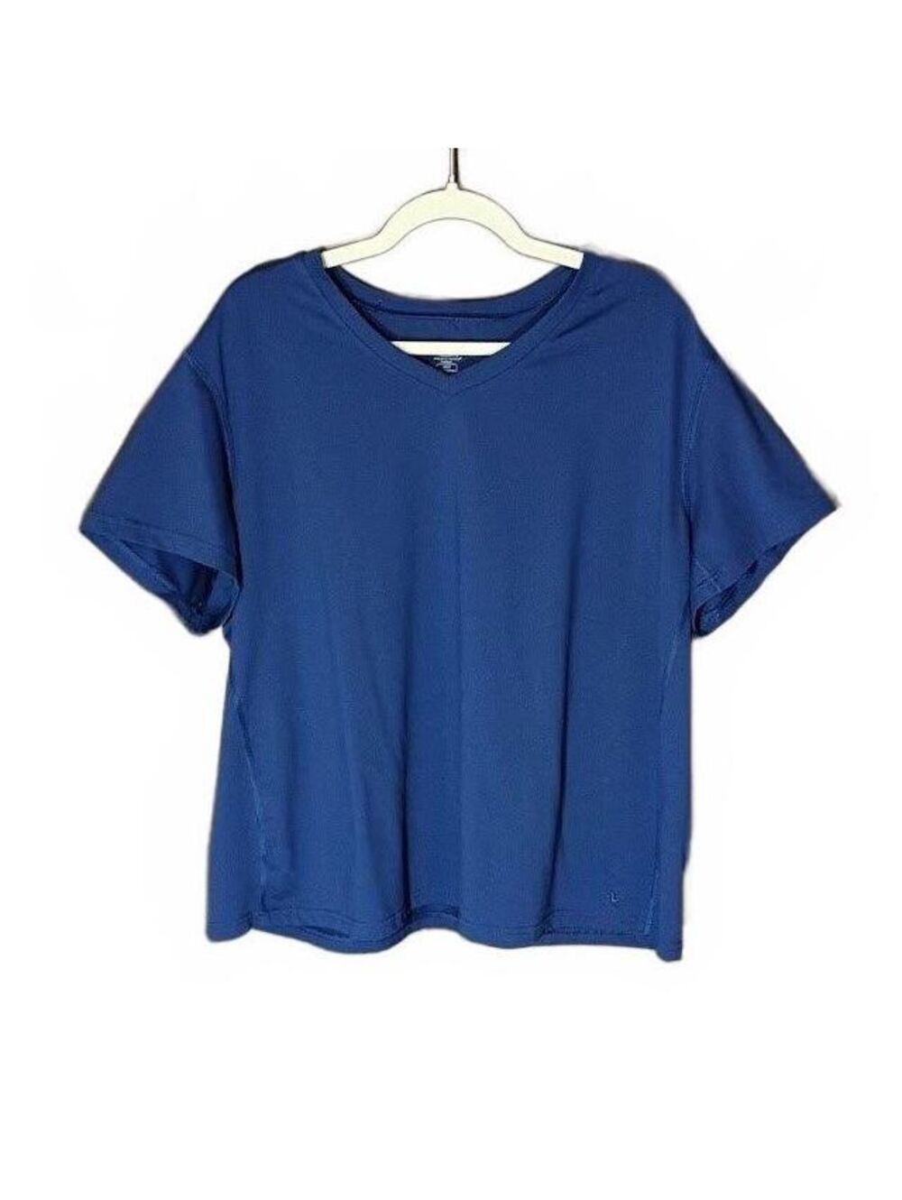 Athletic Works Women's Blue V-Neck Active Shirt Plus Size 3X
